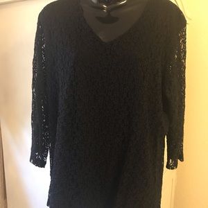 Style&Co. Woman’s 1X Black Lace shirt